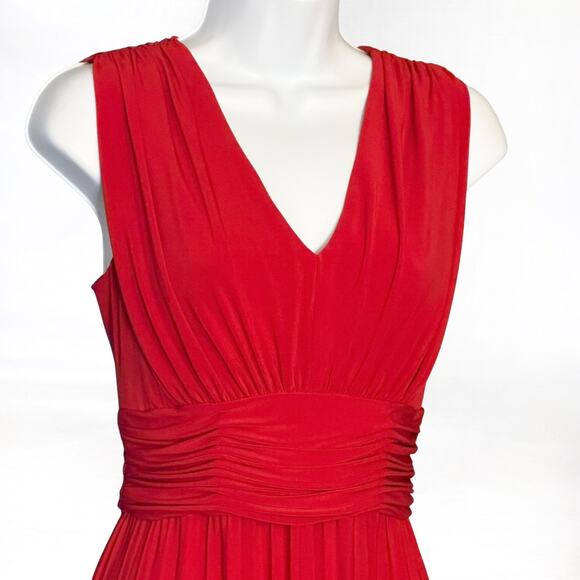 Jessica Howard Red Marilyn Dress Vintage Style Size 12 Pleated Swing Midi Y2K - Picture 3 of 10
